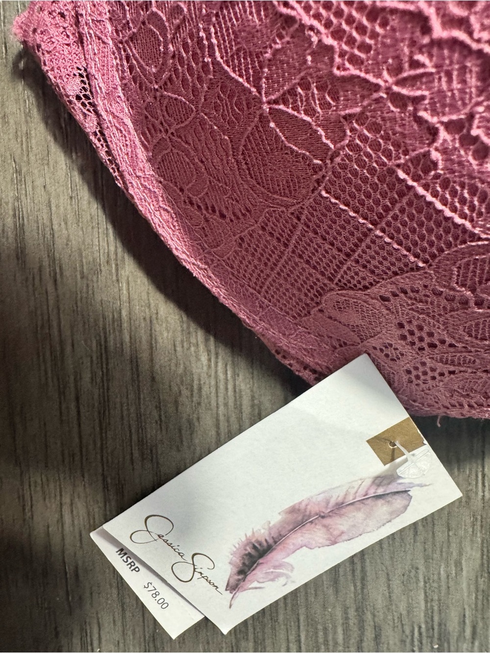 Jessica Simpson dusty rose Lace Push-Up Bra size 38C NWT - Picture 4 of 8